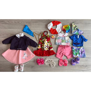 Doll Clothes for 18” American Girl set of 4 Poodle Skirt and Summer sets